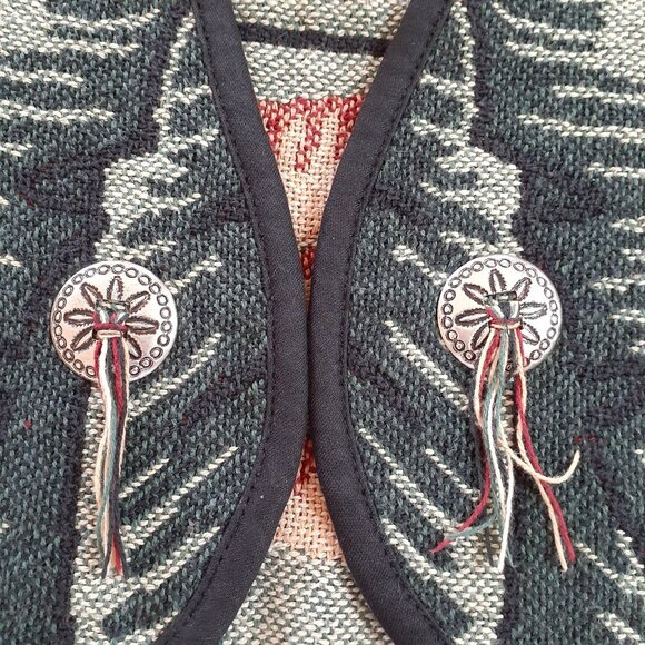 Kokopelli Sleeveless Vest Southwestern Aztec Pattern Women’s Small Multicolor - Picture 4 of 6